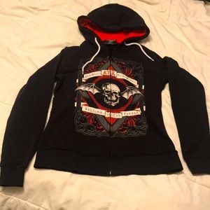 Bravado Avenged Sevenfold A7X “Wecome To The Family" Red Hood Juniors Zipper